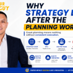 Why strategy dies after the planning workshop featuring Mentor Myron Sta. Ana, Your Strategy Guy, explaining how strategic plans lose momentum due to weak execution, lack of follow-through, poor accountability, and teams going back to routine firefighting